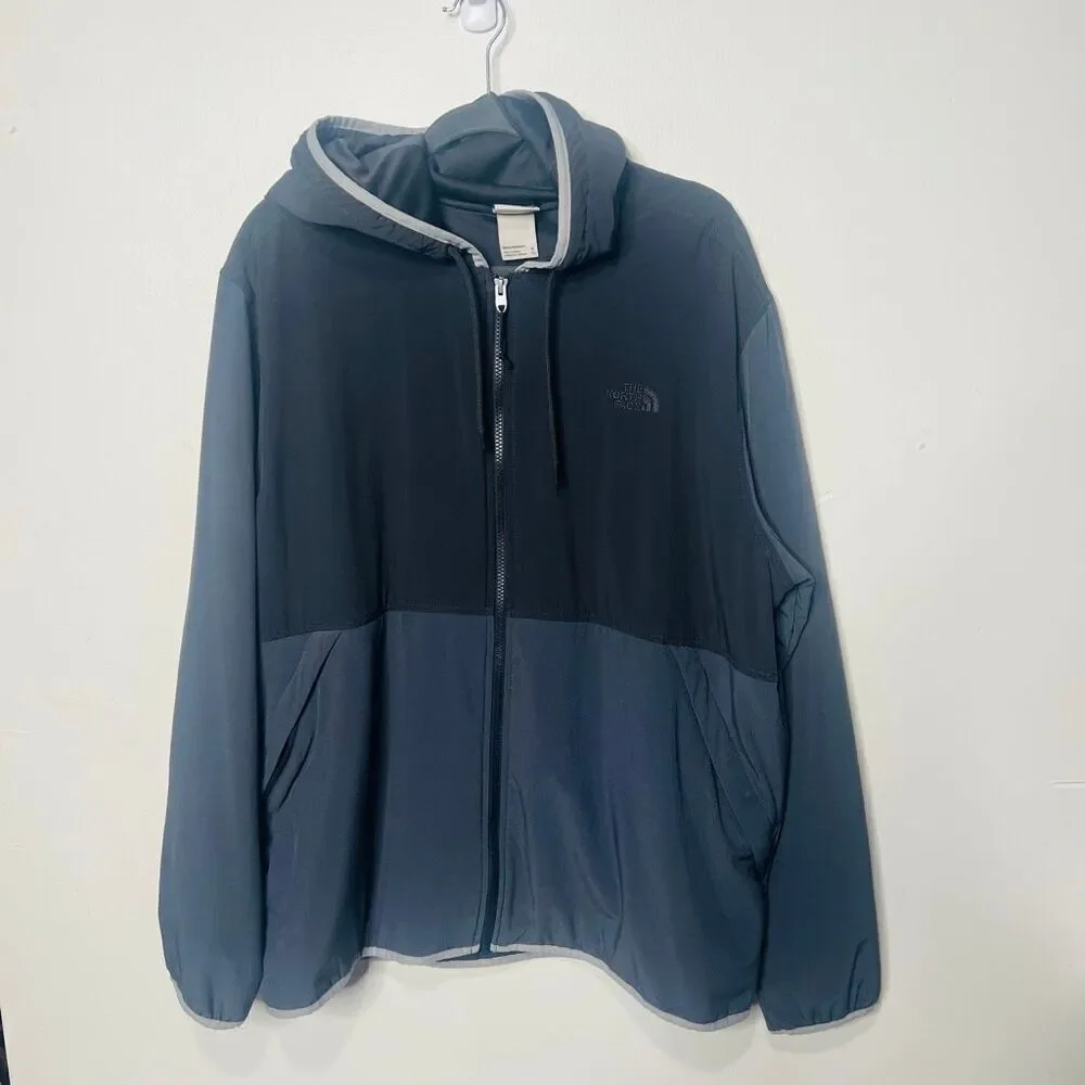 The North Face Gray Black Soft Hooded Jacket Men's Sz XL